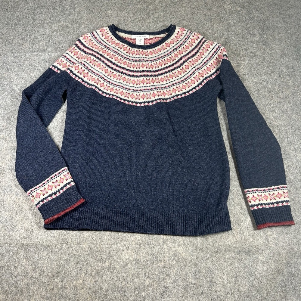 Tabitha Webb Sweater Womens Medium Fair Isle Pullover Lambswool Blend